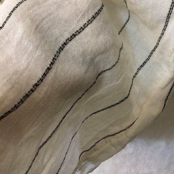 Joie White and Black Striped Peasant Tassel Top - Picture 8 of 15